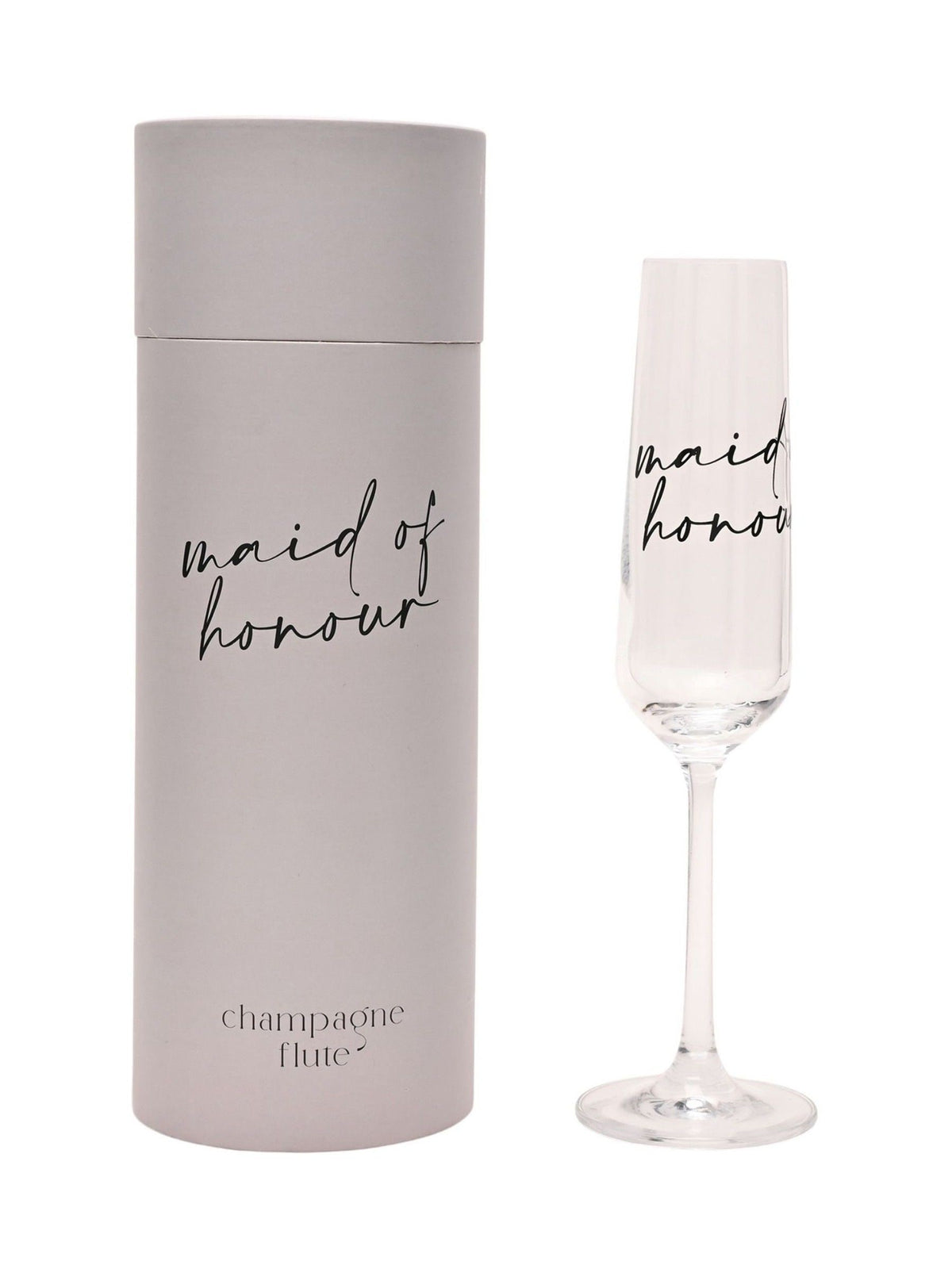 Widdop champagne flute maid of honour script black 25cm, UK version