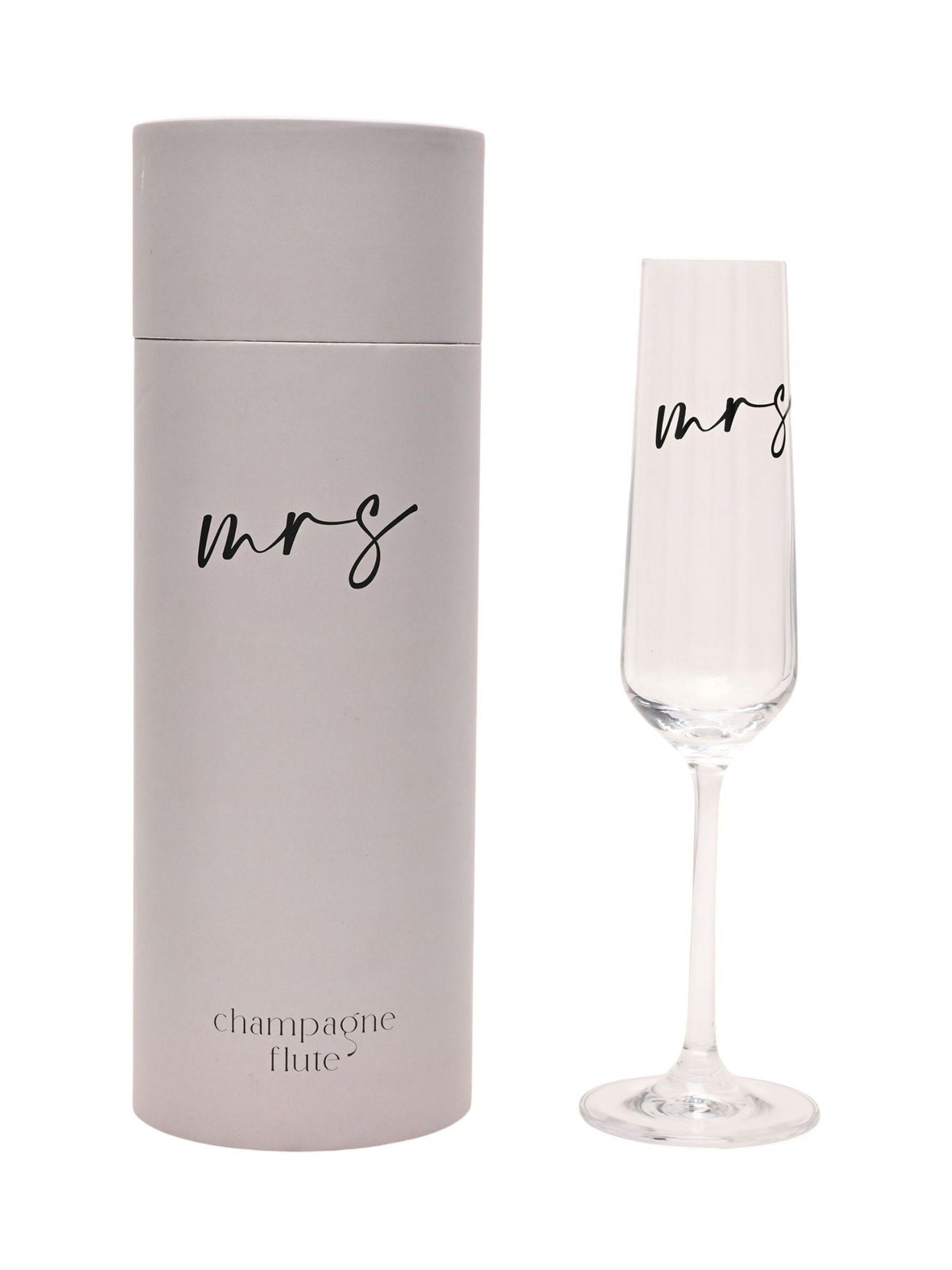 Widdop Mrs champagne flute black script 25cm (British brand)