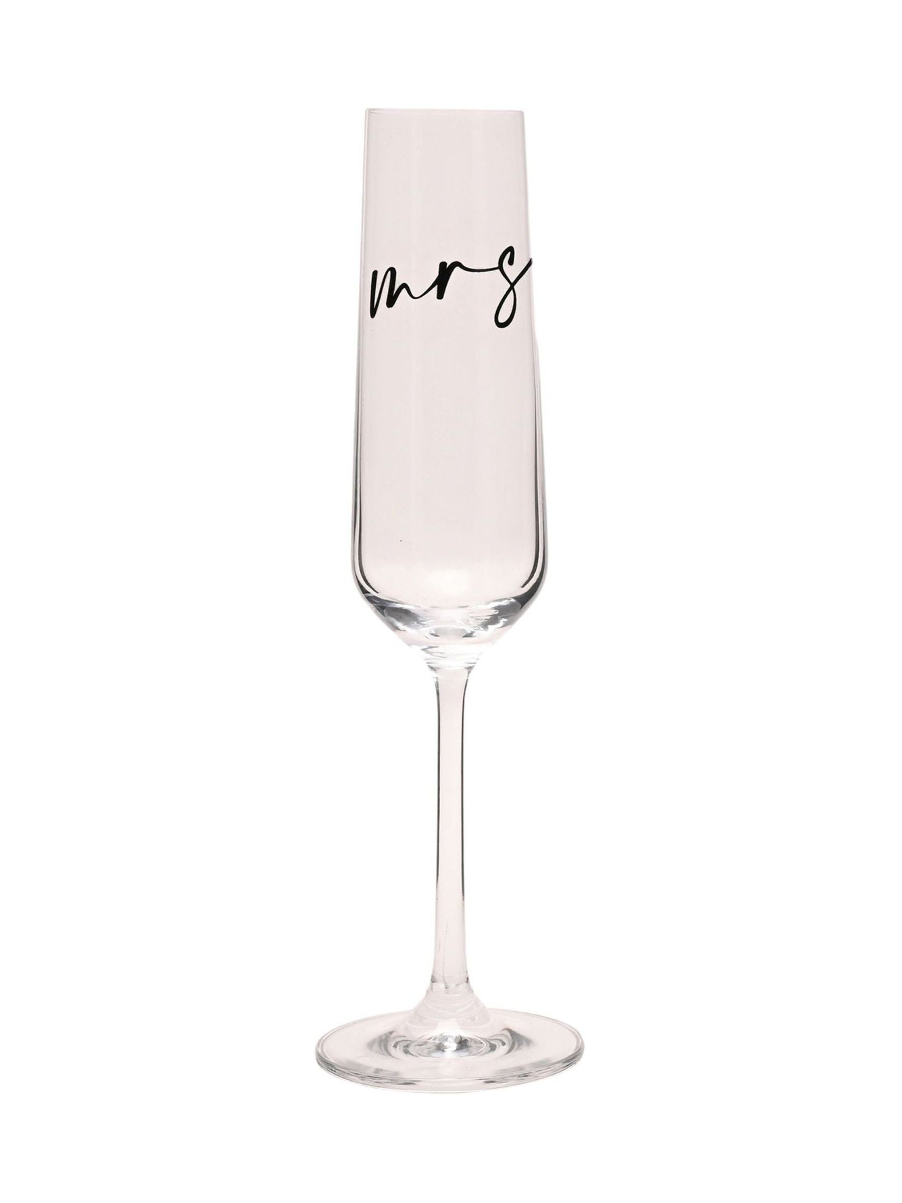 Widdop Mrs champagne flute black script 25cm (British brand)