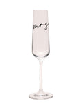 Widdop Mrs champagne flute black script 25cm (British brand)