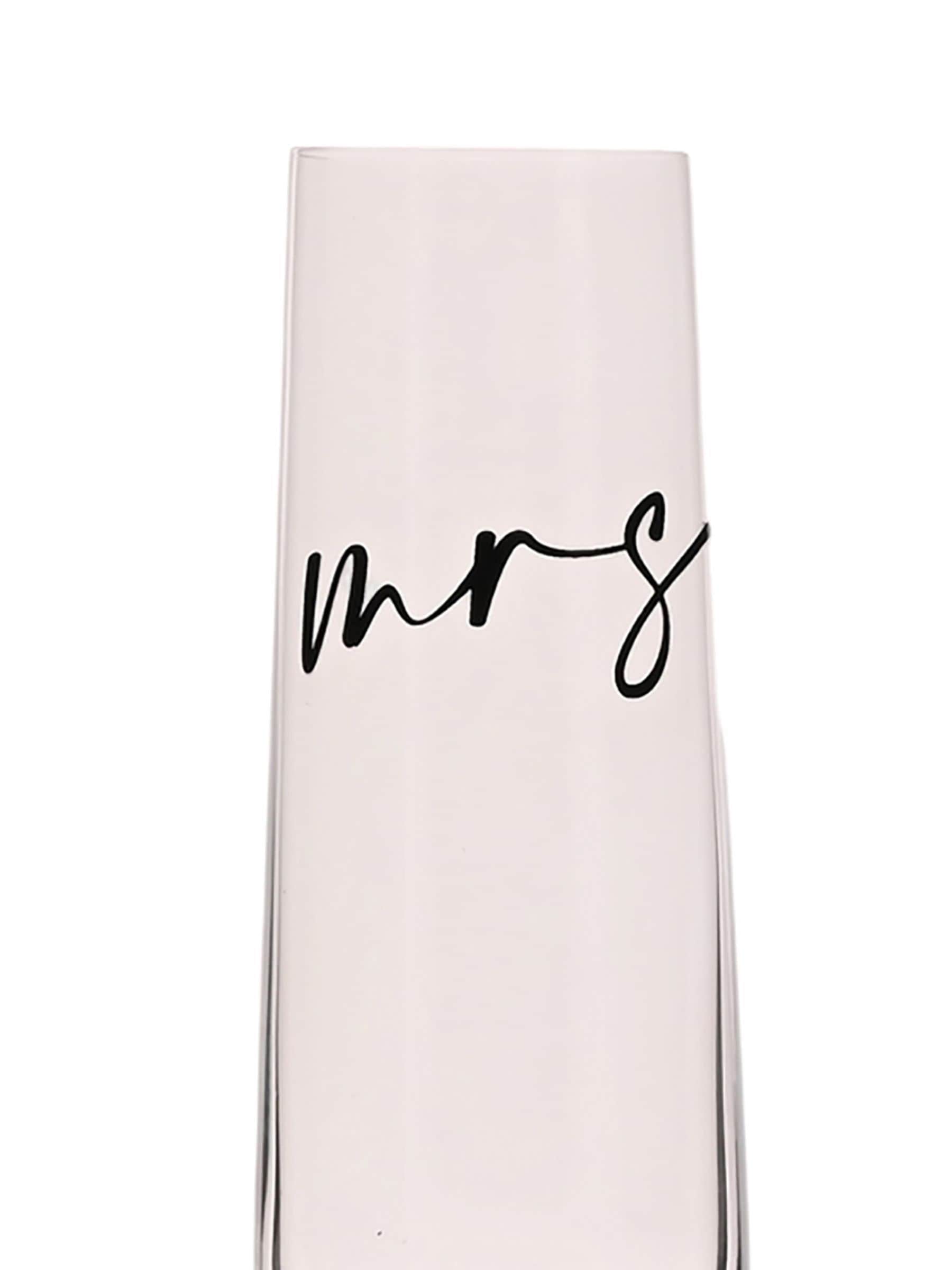 Widdop Mrs champagne flute black script 25cm (British brand)