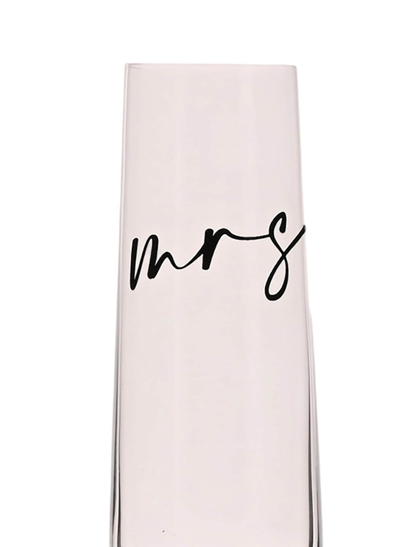 Widdop Mrs champagne flute black script 25cm (British brand)