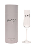 Widdop Mrs champagne flute black script 25cm (British brand)