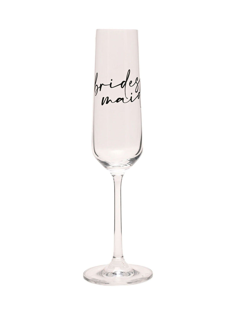 Widdop champagne flute bridesmaid black words 25cm (British brand)
