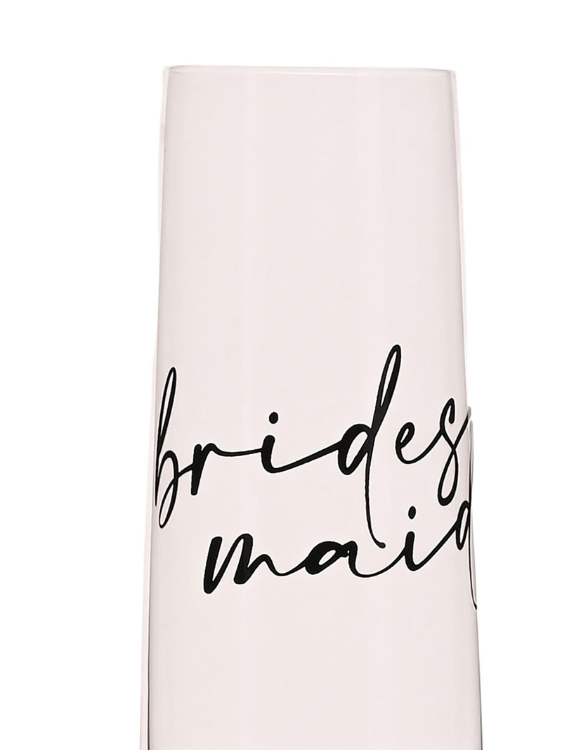 Widdop champagne flute bridesmaid black words 25cm (British brand)