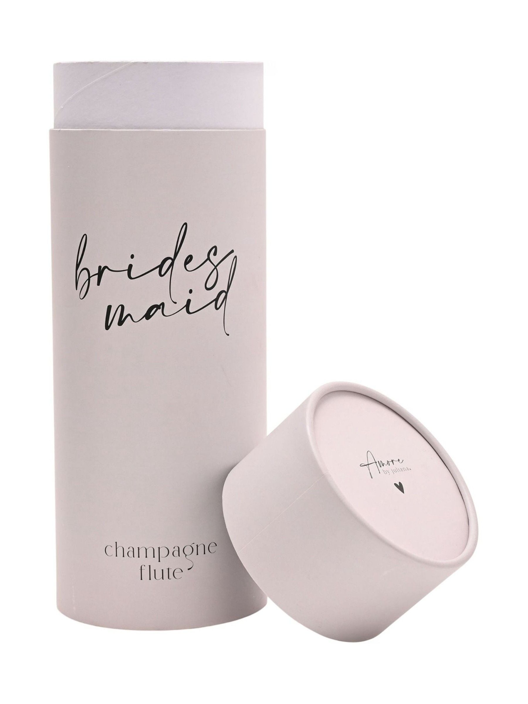 Widdop champagne flute bridesmaid black words 25cm (British brand)