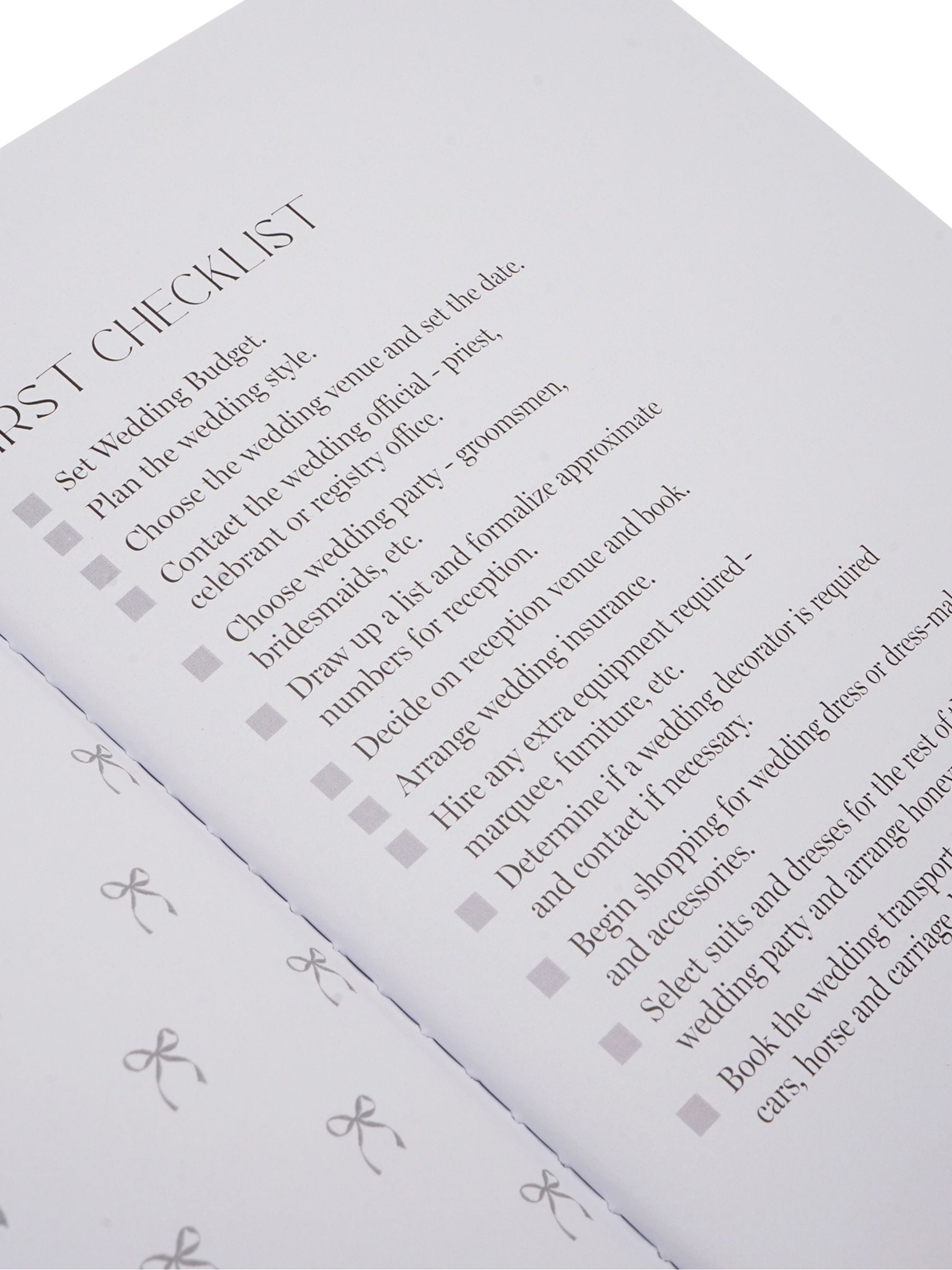 Widdop white textured wedding planner 21cm (British brand)