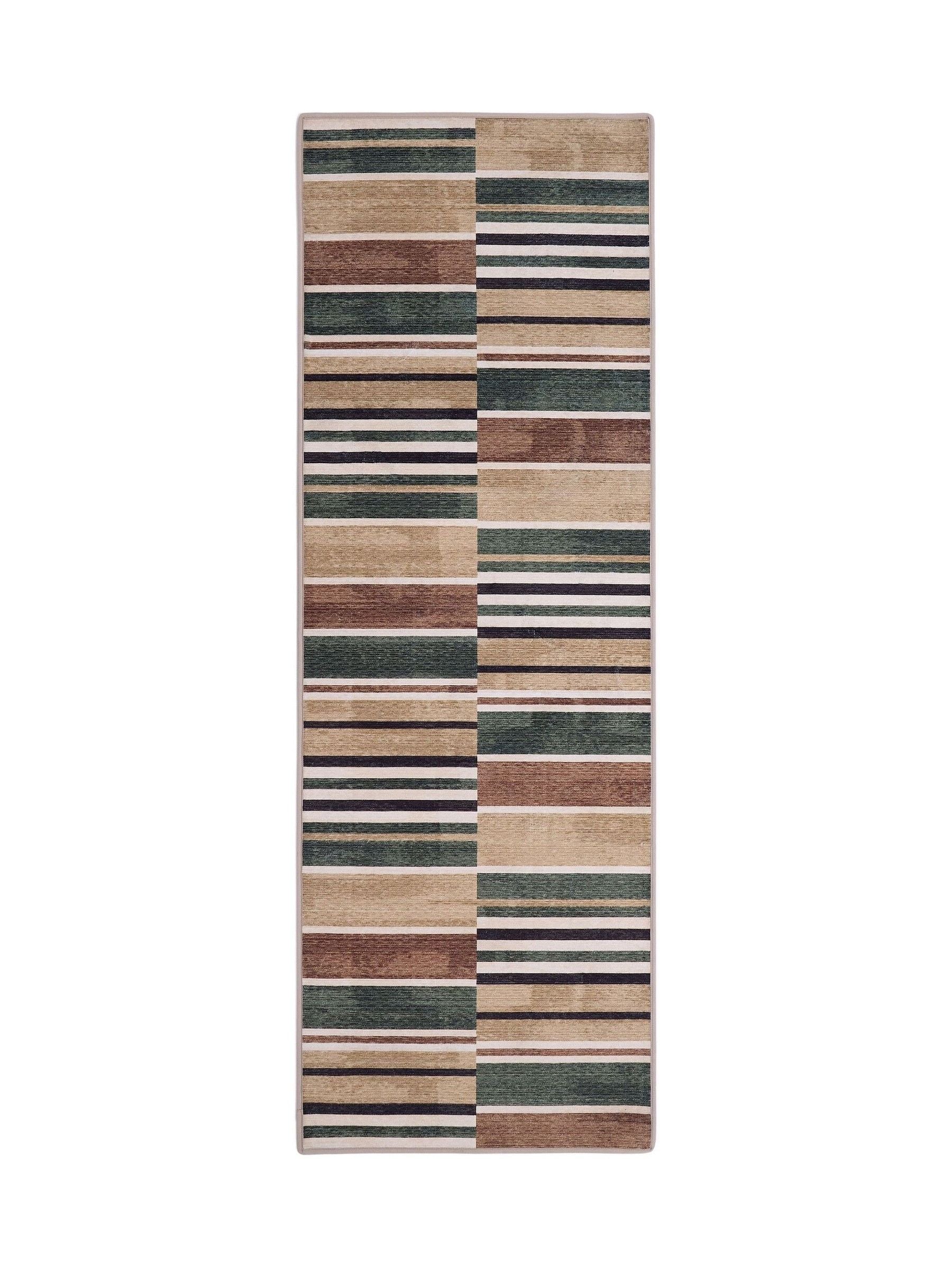Hug Rug Natural Savanna Stripe runner 75x220cm, machine washable, UK version