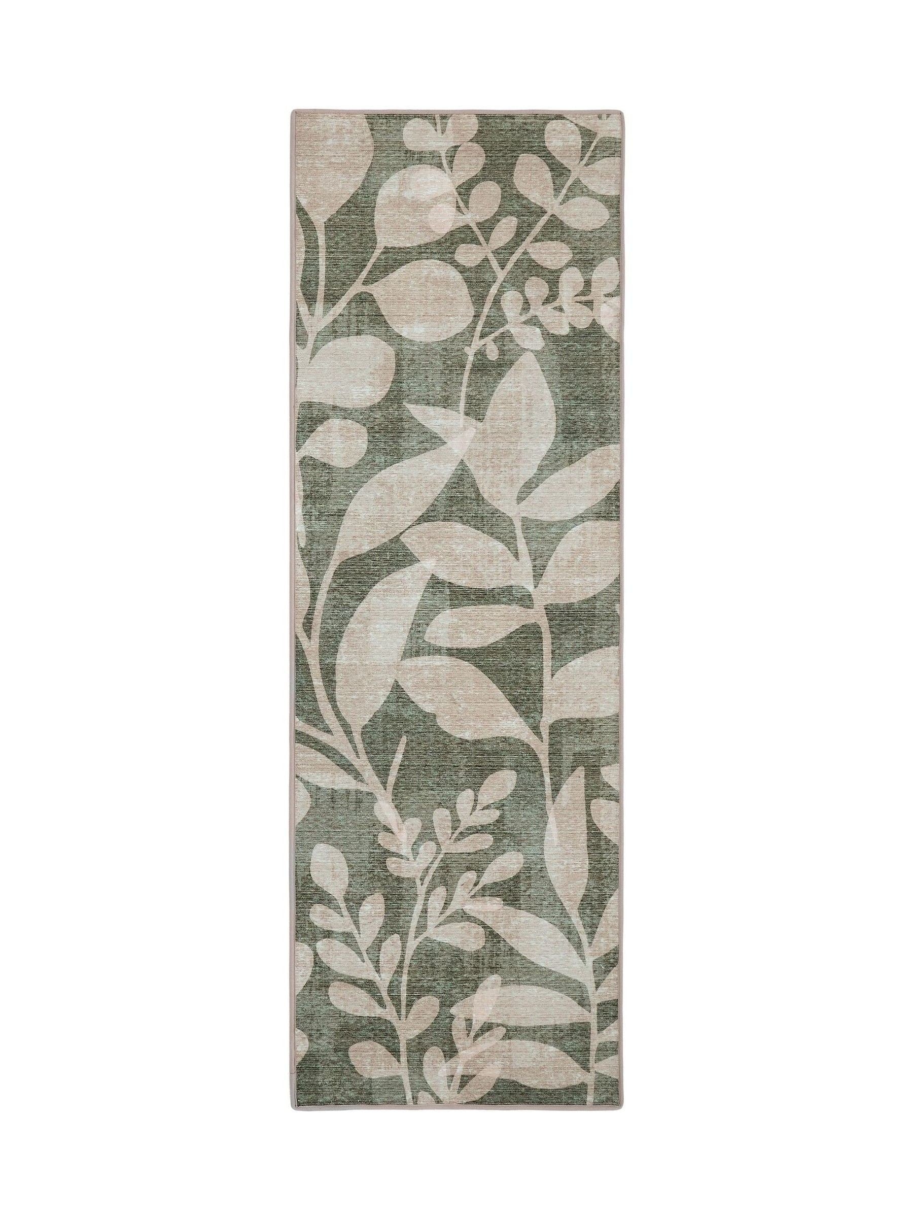 Hug Rug Green Eden Leaves runner 220x75cm (British brand)