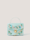 Monsoon blue floral embroidered bag - British product