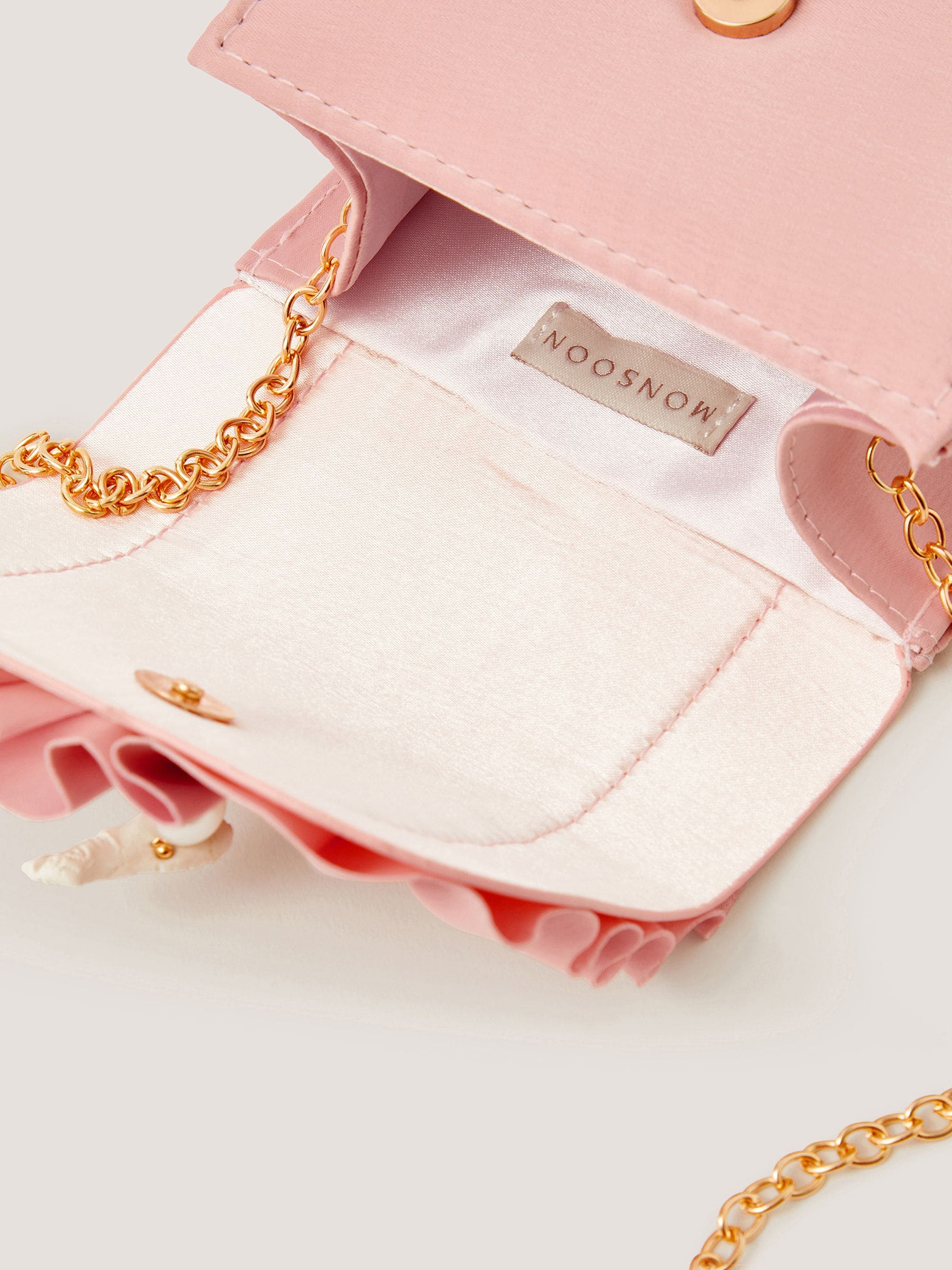Monsoon pink flower pearl bag and hair clips set (British brand)