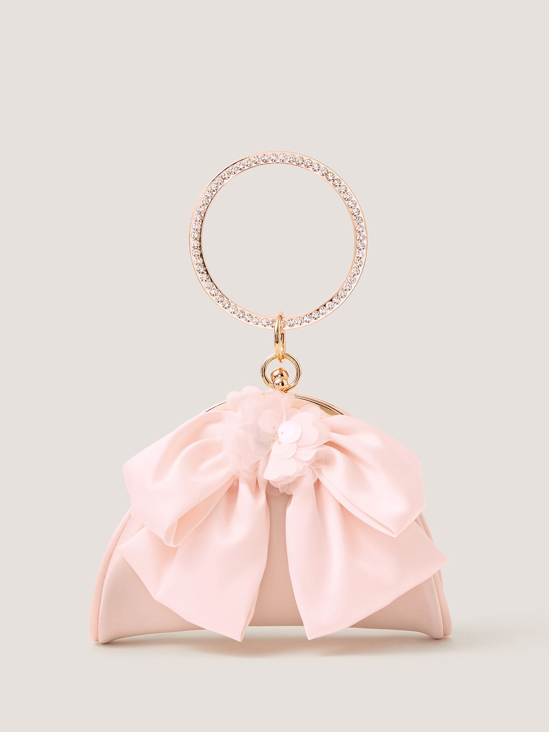 Monsoon pink sequin bow bangle bag, UK version