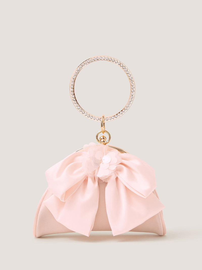 Monsoon pink sequin bow bangle bag, UK version