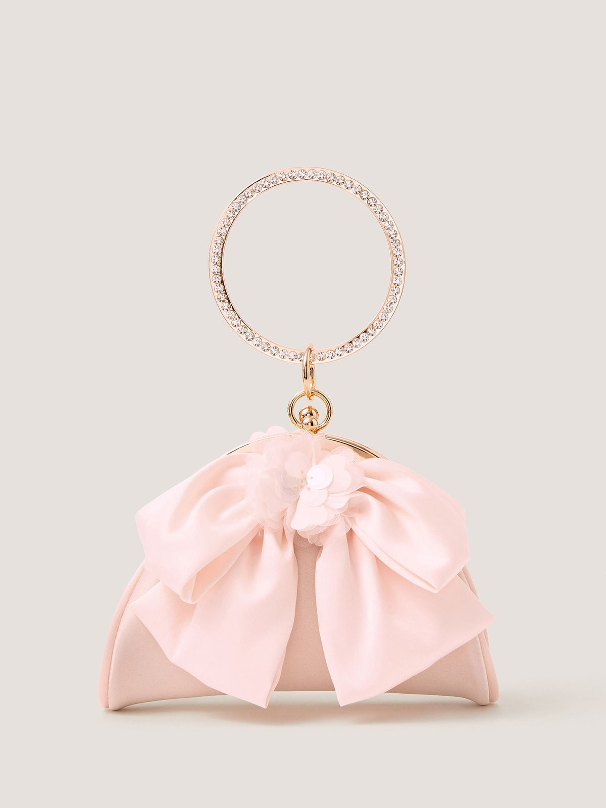 Monsoon pink sequin bow bangle bag, UK version