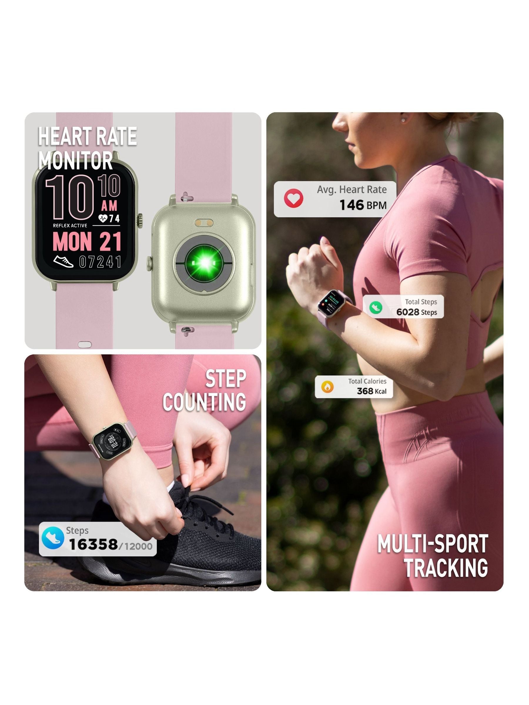 Reflex Active Nexus Lite smartwatch pink strap - British product