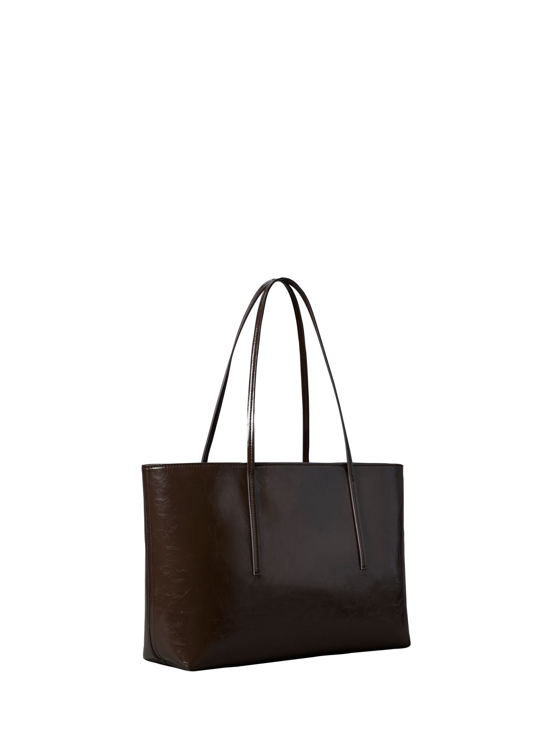 Calvin Klein brown glossy foil logo tote bag, imported from the UK