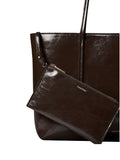 Calvin Klein brown glossy foil logo tote bag, imported from the UK