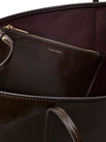 Calvin Klein brown glossy foil logo tote bag, imported from the UK