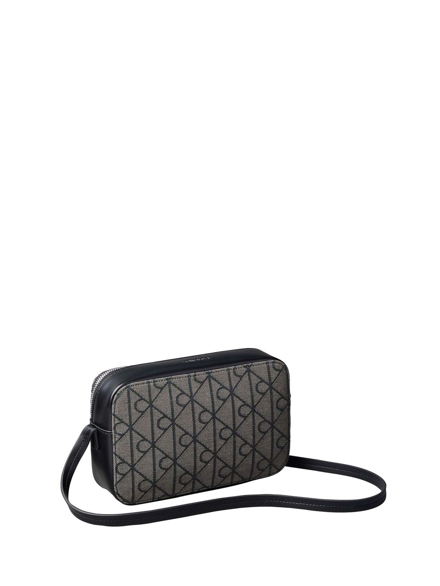 Calvin Klein brown logo jacquard crossbody camera bag - UK version
