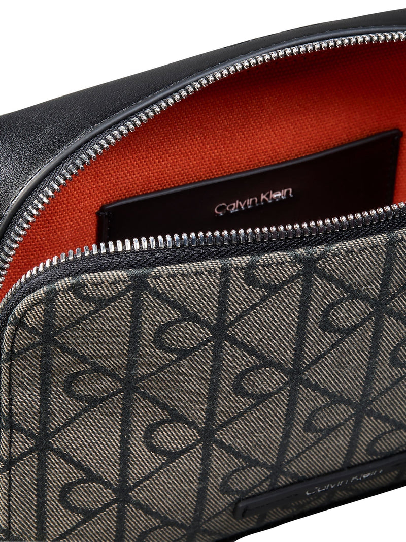 Calvin Klein brown logo jacquard crossbody camera bag - UK version