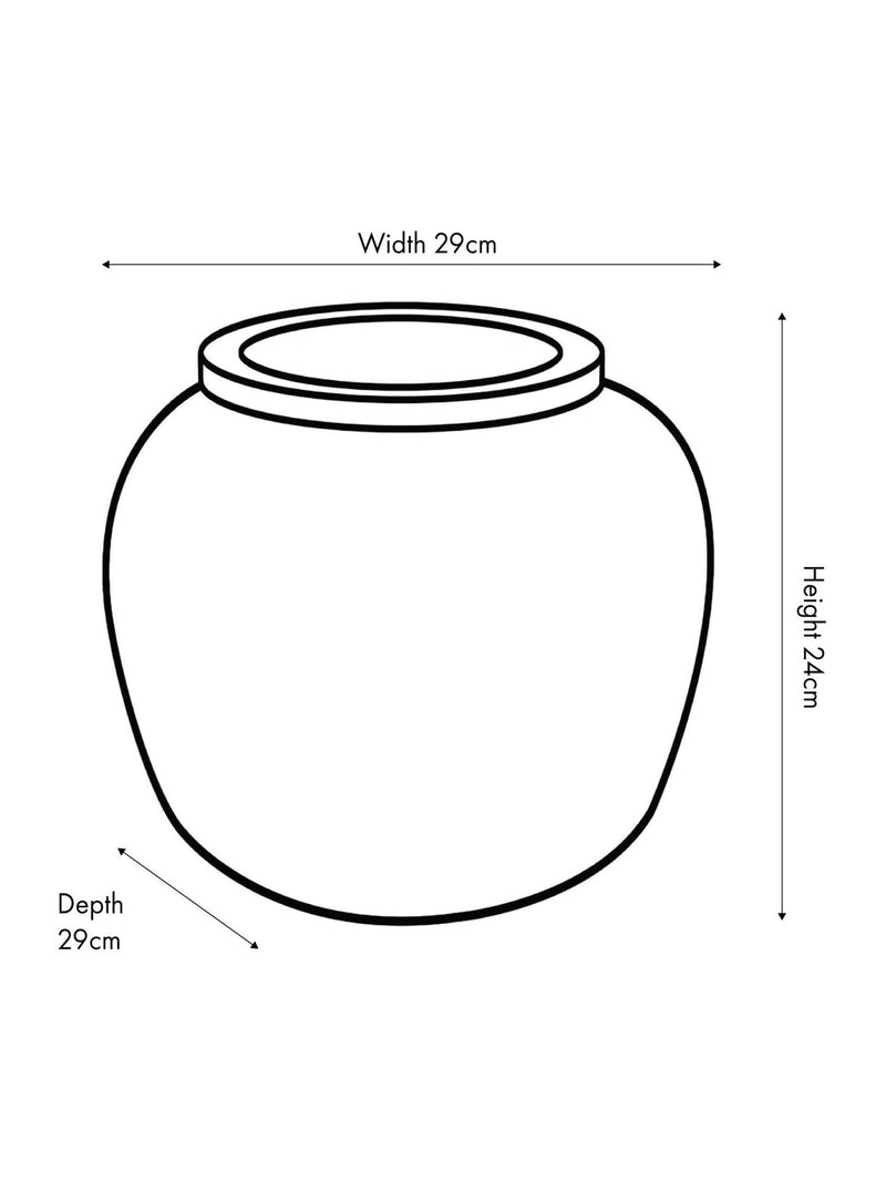 Pacific brown fibrestone decorative vase vertical ribbed 24cm (British brand)