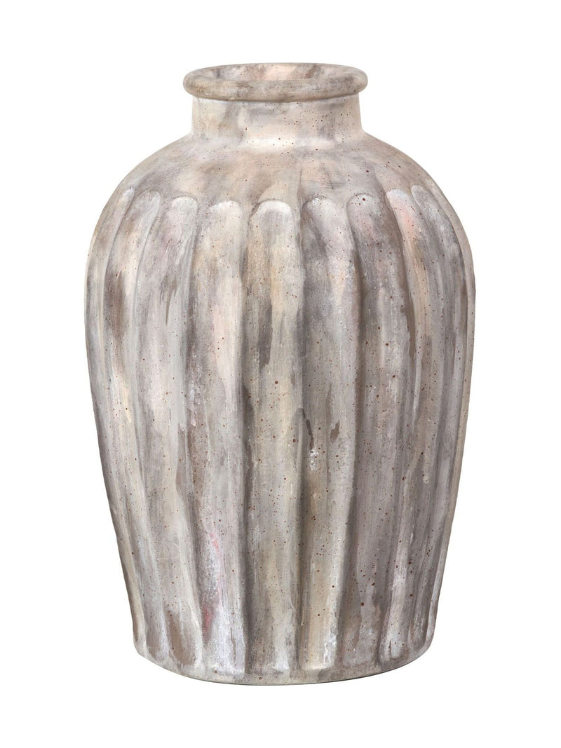 Pacific Natural Ambrosia grooved stoneware vase, UK version