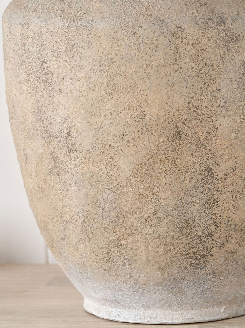 Pacific textured fibrestone decorative vase with handles 41cm (British brand)