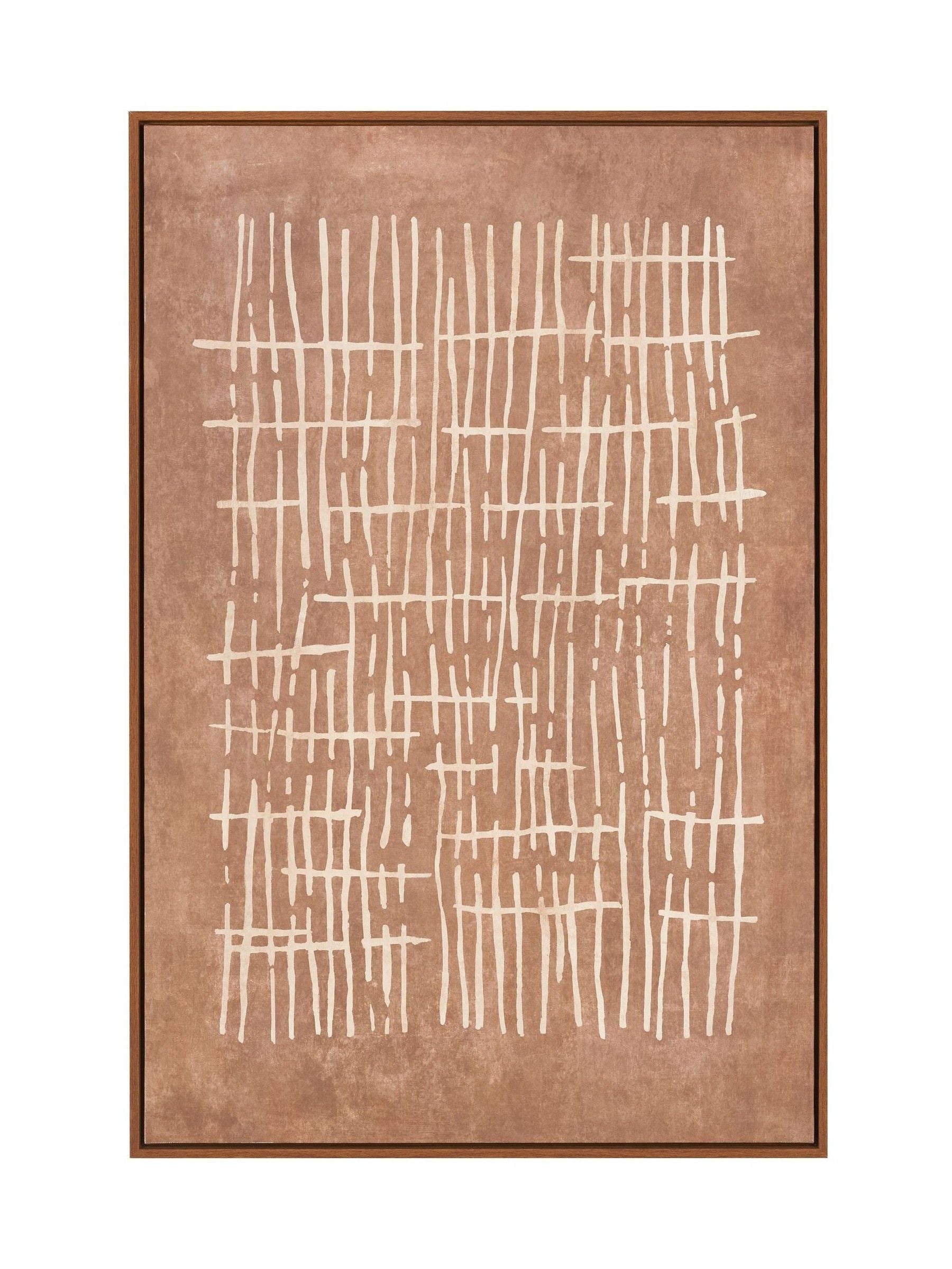 Pacific Brown linear design canvas wall art 90cm x 60cm, UK version