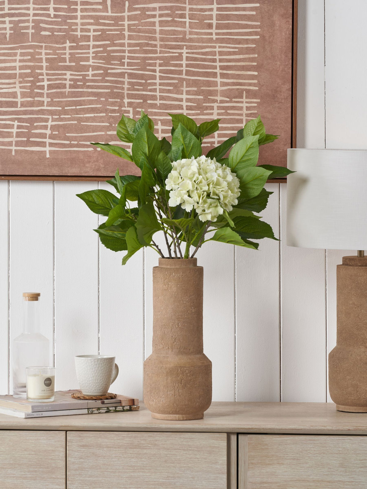Pacific brown concrete stoneware vase 37cm (British brand)