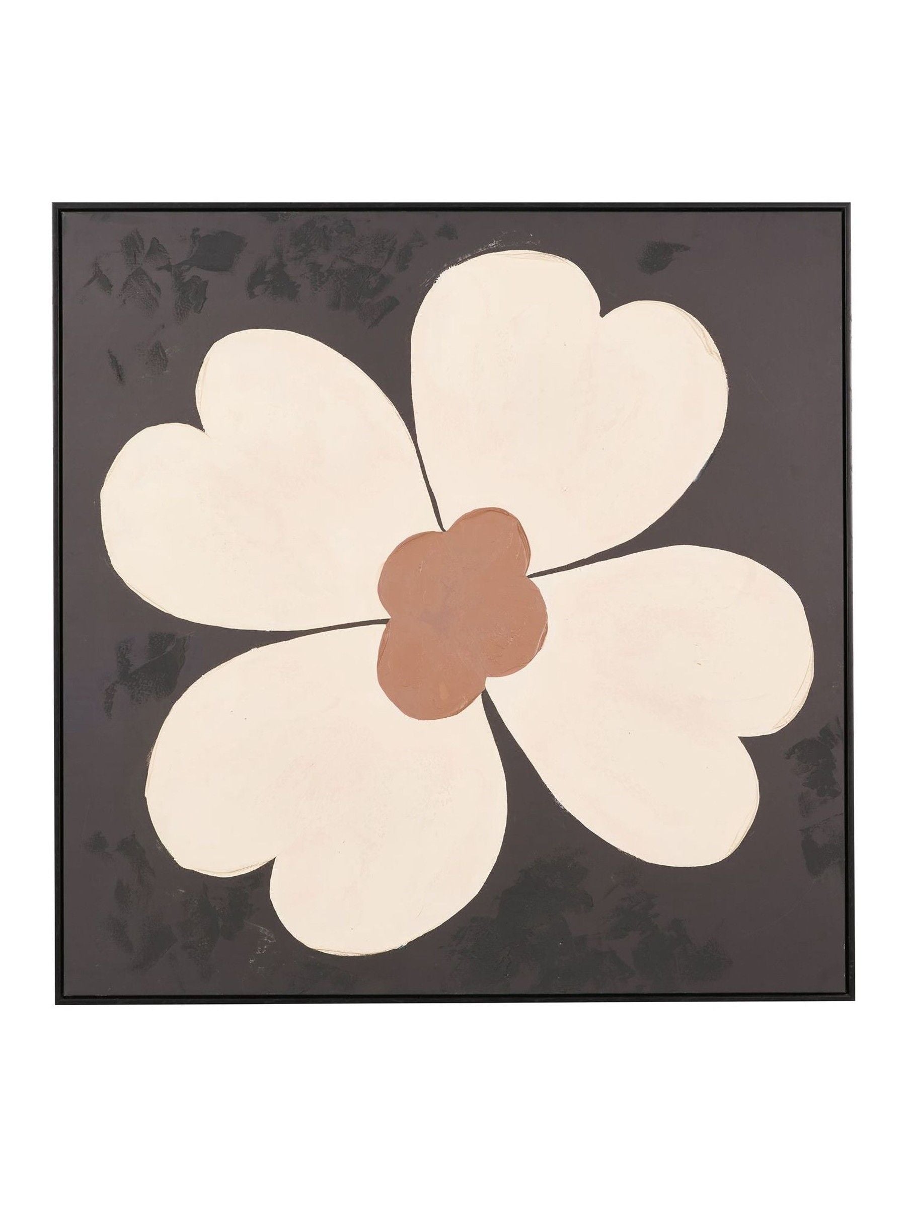Brown flower design canvas wall art 100cm (British brand)