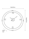 Vermont wall clock light walnut veneer 80cm, UK version