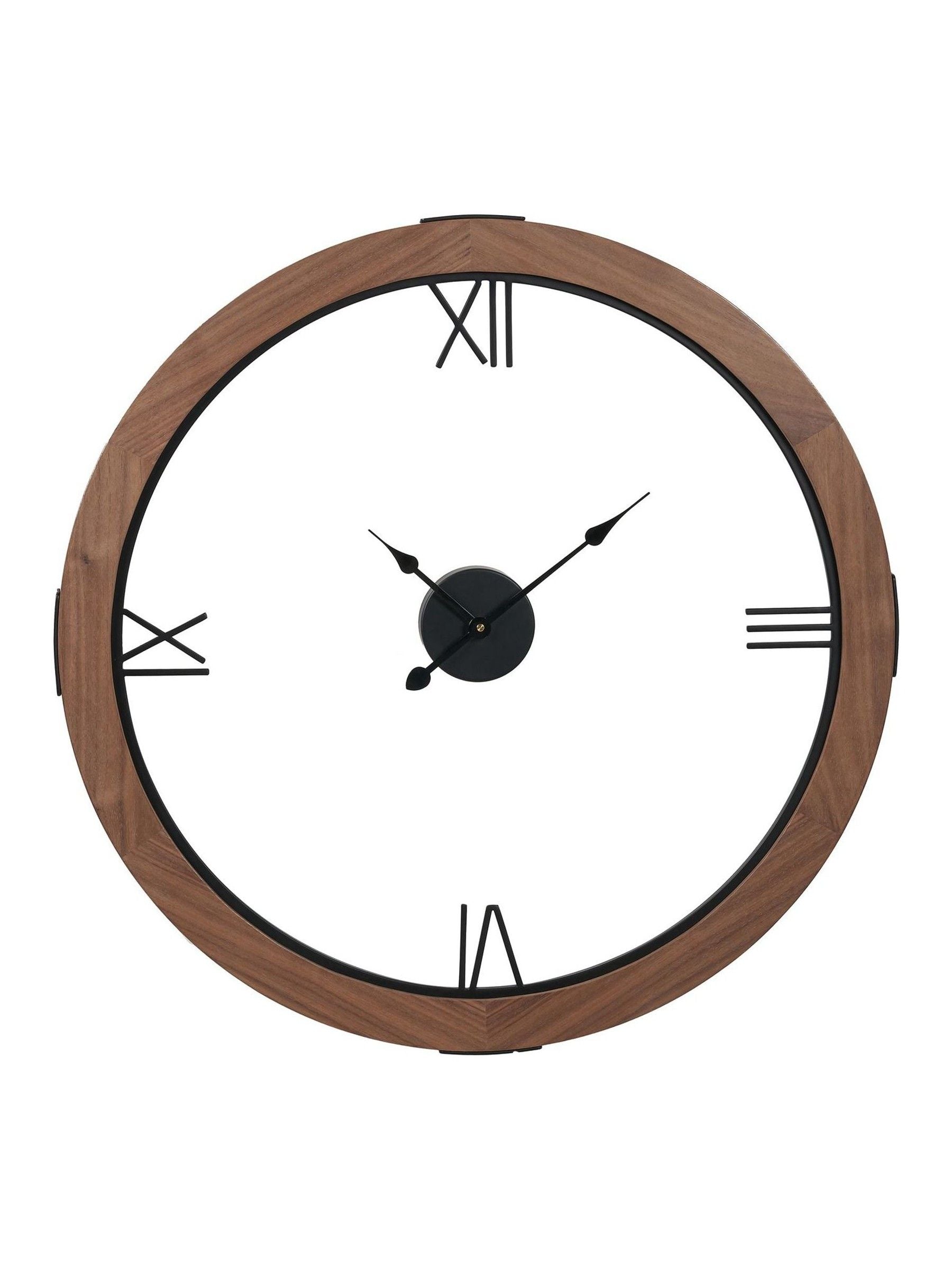 Vermont wall clock light walnut veneer 80cm, UK version