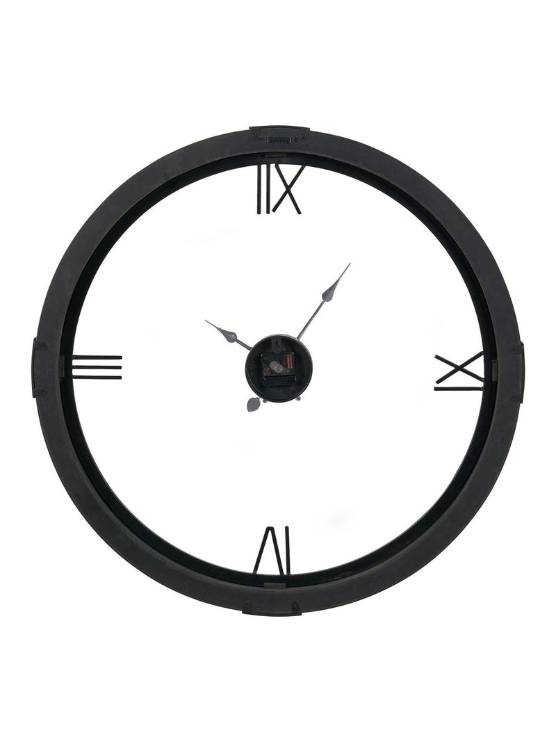 Vermont wall clock light walnut veneer 80cm, UK version