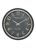 Pacific black wood effect round wall clock 61cm - British product