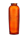 Pacific orange glass ribbed vase tall handcrafted in Spain (British brand)