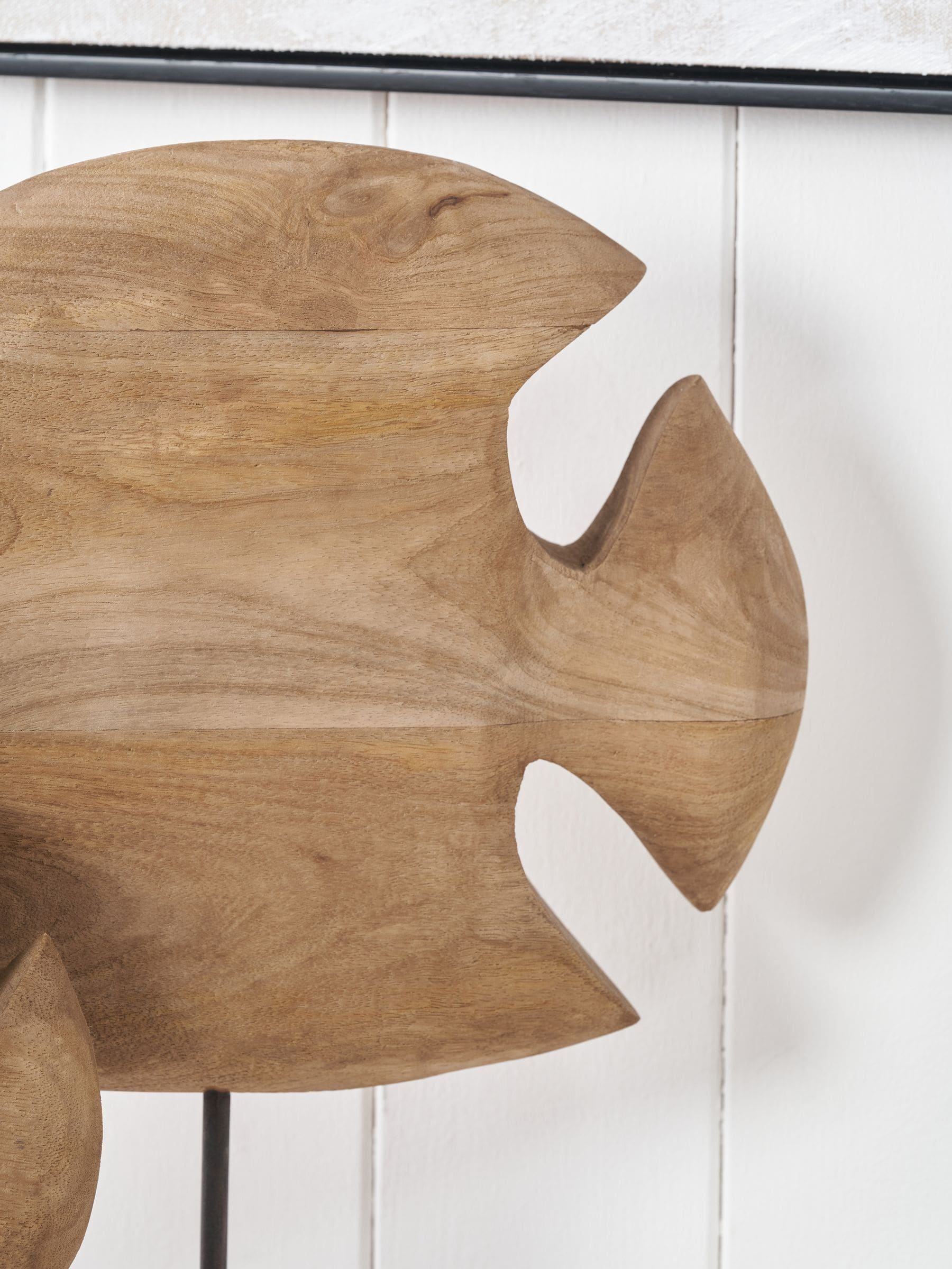 Pacific mango wood double teardrop angelfish ornament 54cm, imported from the UK