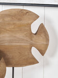 Pacific mango wood double teardrop angelfish ornament 54cm, imported from the UK
