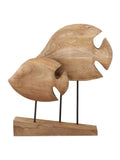 Pacific mango wood double teardrop angelfish ornament 54cm, imported from the UK