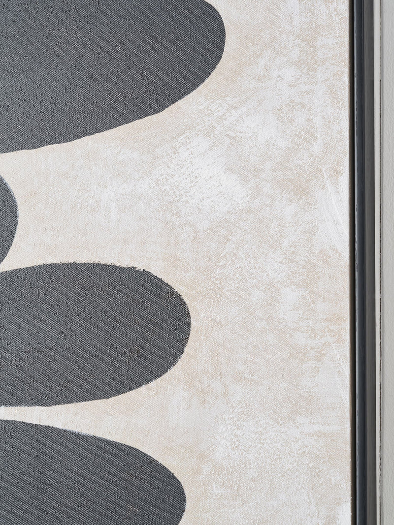 Black stone design canvas wall art, 80cm by 60cm, UK version