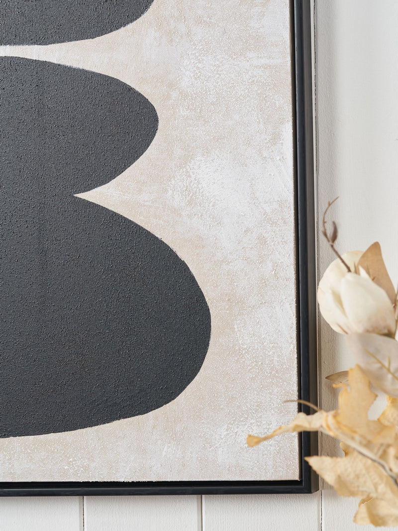 Black stone design canvas wall art, 80cm by 60cm, UK version