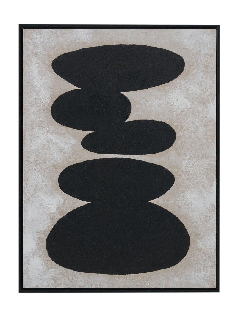 Black stone design canvas wall art, 80cm by 60cm, UK version