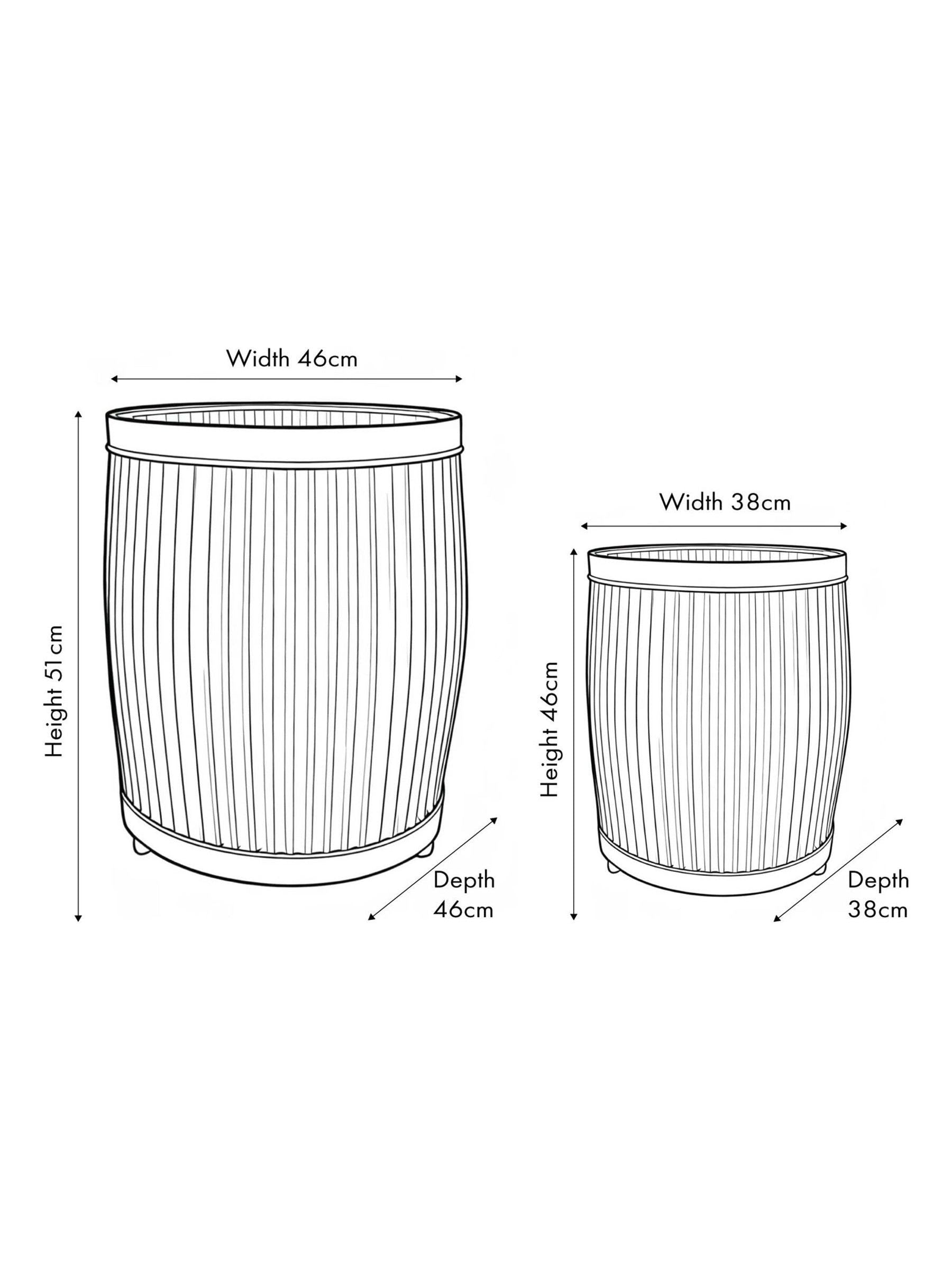 Pacific Grey galvanised zinc barrel planters set of two (British brand)