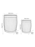 Pacific Grey galvanised zinc barrel planters set of two (British brand)