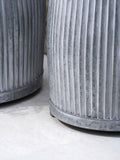 Pacific Grey galvanised zinc barrel planters set of two (British brand)