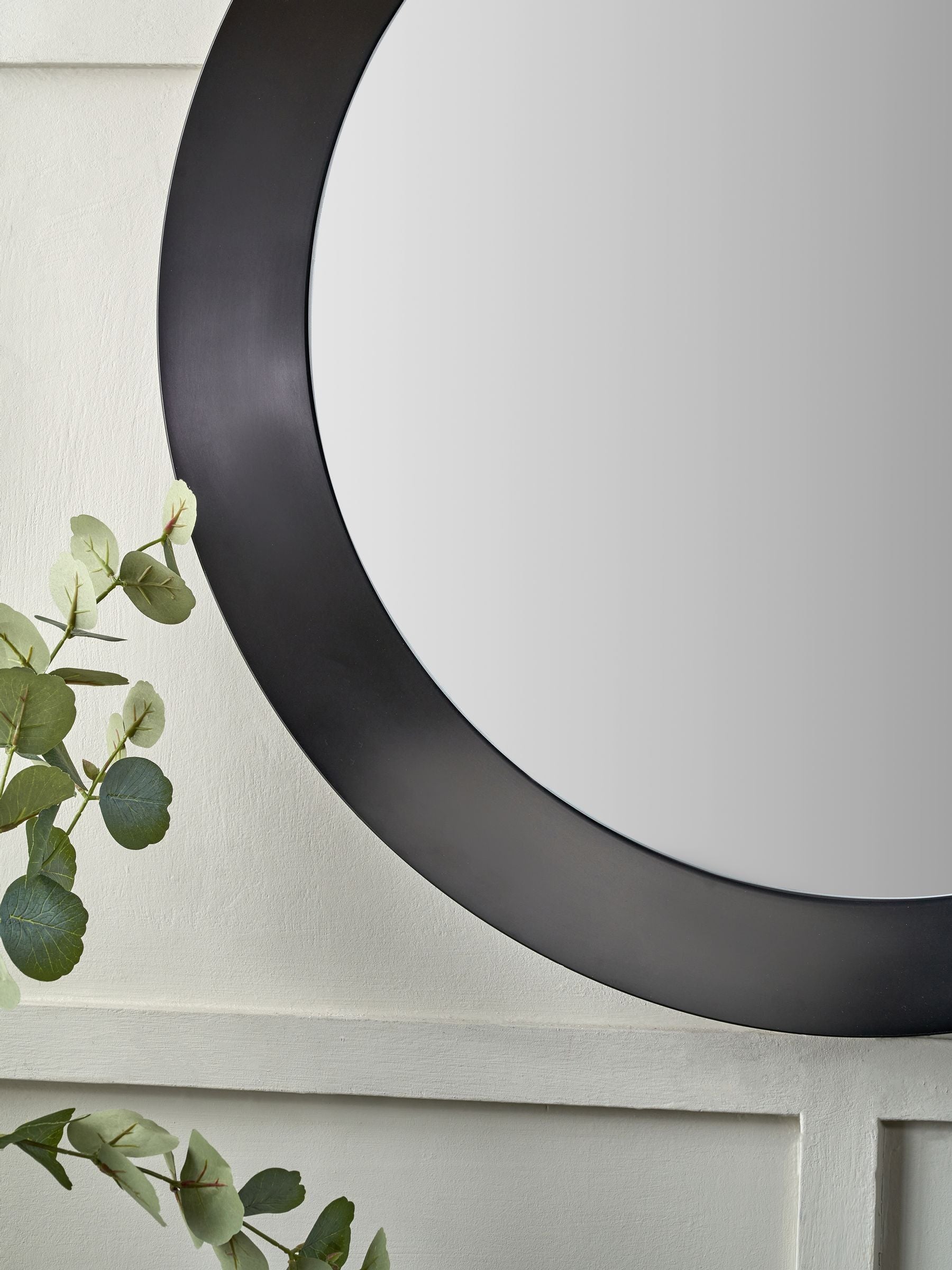Pacific graphite metal frame round mirror 80cm, UK version