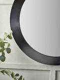 Pacific graphite metal frame round mirror 80cm, UK version