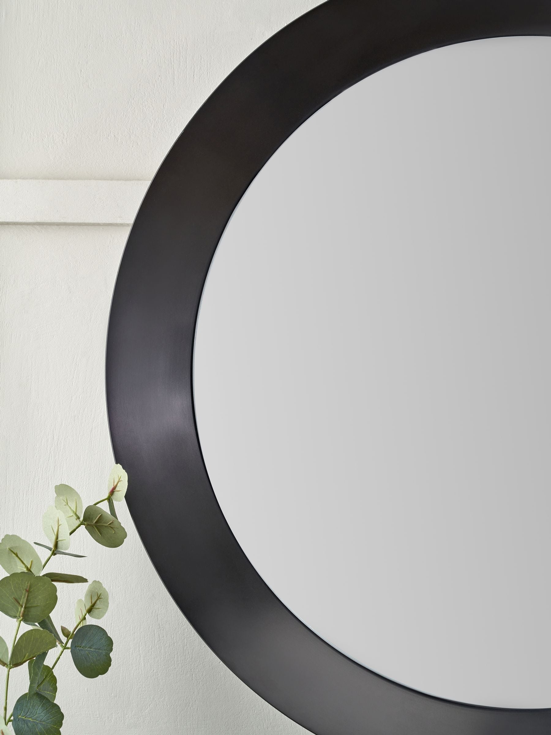 Pacific graphite metal frame round mirror 80cm, UK version