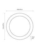 Pacific graphite metal frame round mirror 80cm, UK version