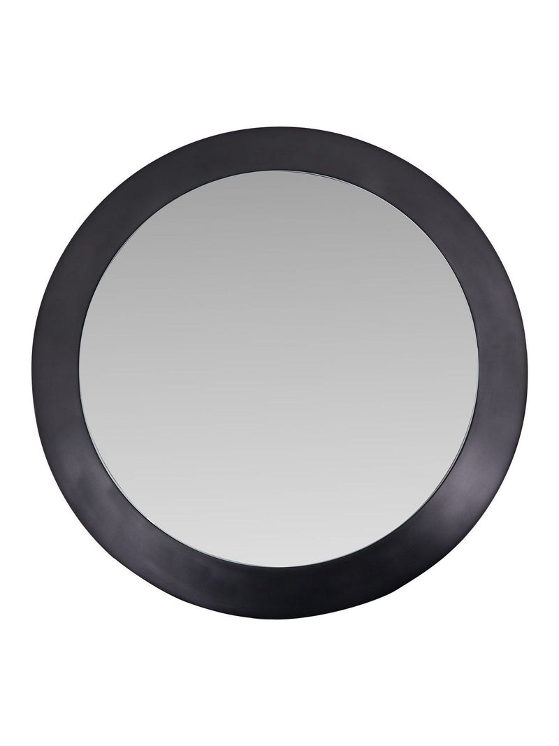Pacific graphite metal frame round mirror 80cm, UK version