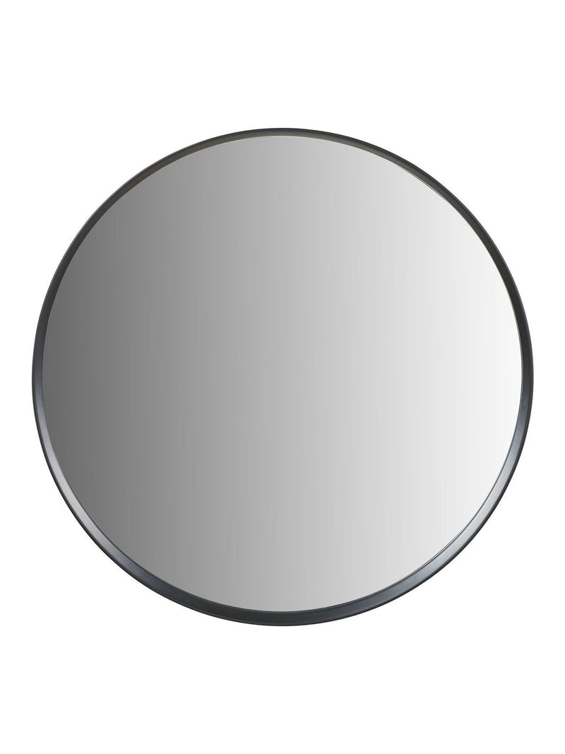 Pacific black wood veneer large round wall mirror, UK version